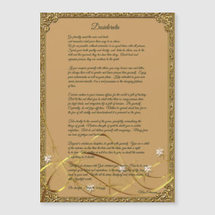 Armature Or Desiderata Poem Magnet