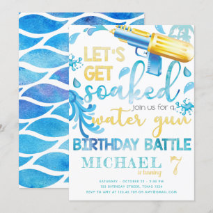 Arme à eau Summer Boy Anniversaire Fête Invitation