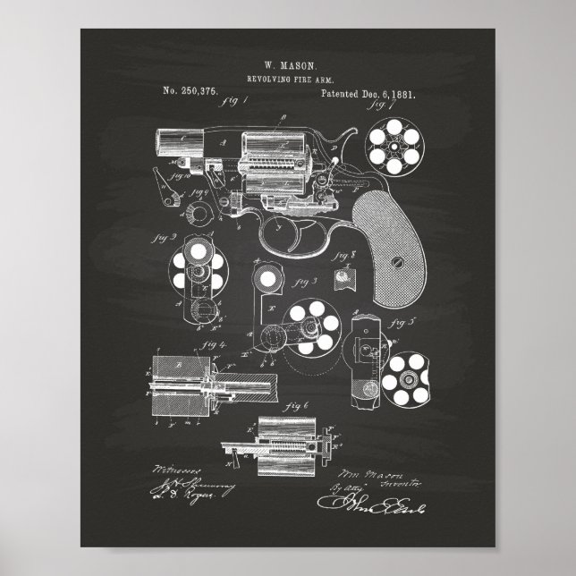 Arme à feu tournant 1881 Art breveté - Tableau de  (Devant)