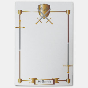 Arme médiévale et Bouclier Post-it® Notes 4 x 6