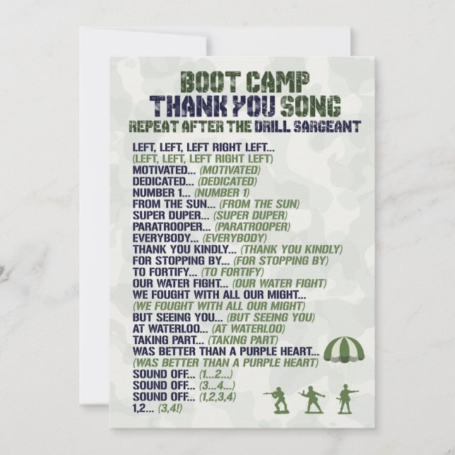 Armée Militaire Anniversaire Merci Cartes (Devant)