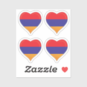 Arménie amour drapeau orgueil autocollant coeur