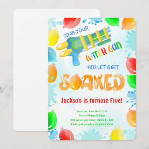 Armes à eau Invitations d'anniversaire