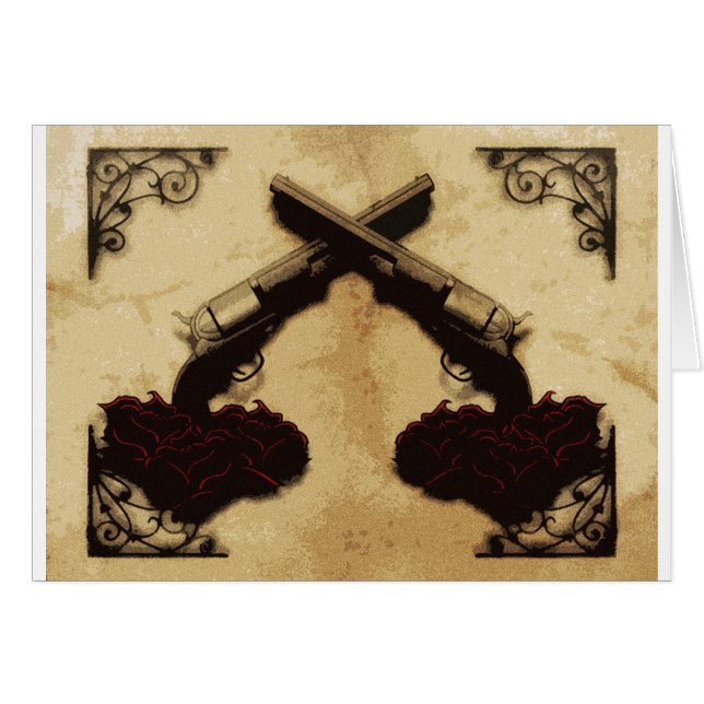 Armes à feu et roses (Devant horizontal)