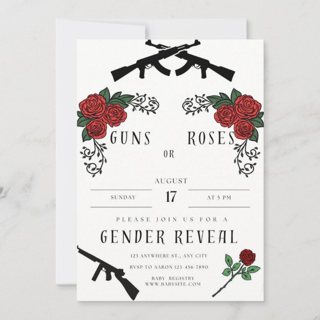 Armes à feu et Roses, Invitation de la révélation  (Devant)