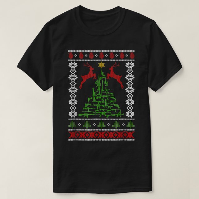 Armes moches Sweat de Noël fusil militaire droite  (Design devant)
