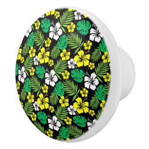 Armoire à fleurs tropicales - Boutons de tiroir