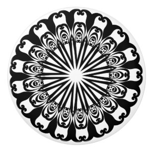 Armoire à poignée noire et blanche