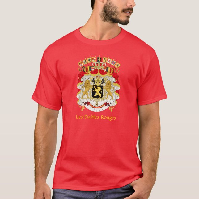 Armoiries de Belgique Les Diables Rouges T-shirt (Devant)