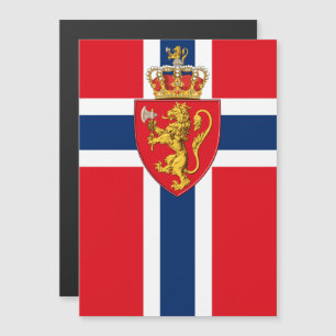 Armoiries de la Norvège sur le drapeau norvégien,