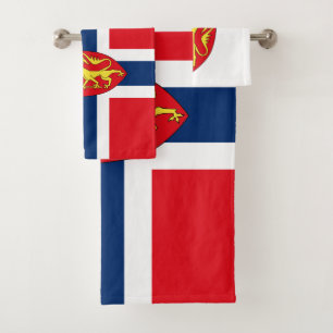 Armoiries de la Norvège sur le drapeau norvégien