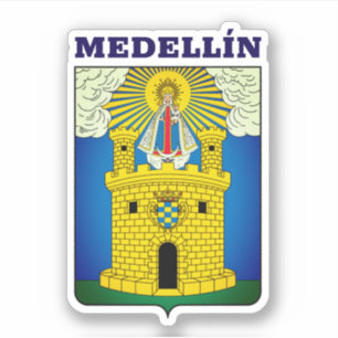 Armoiries de Medellín, Colombie Sticker Carré