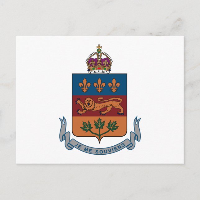 Armoiries du Québec (alternative) Carte postale (Devant)