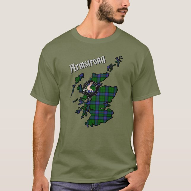 Armstrong Tartan Carte et T-shirt Badge (Devant)