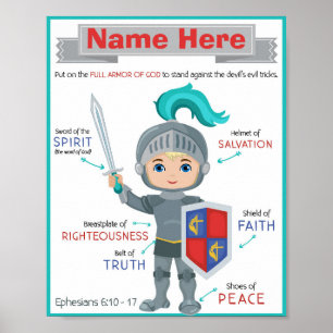 Armure de Dieu Poster pour enfants - Ephésiens 6:1