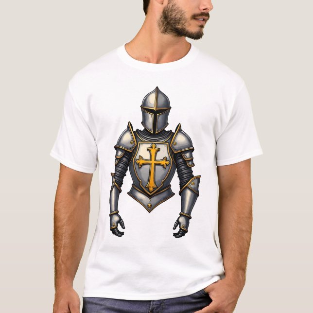 Armure de Dieu T-shirt chrétien avec gravure vinta (Devant)