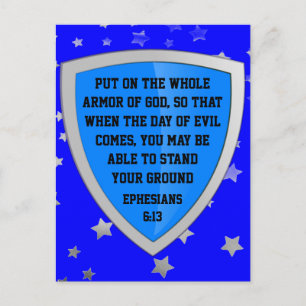 armure de la carte postale de Dieu