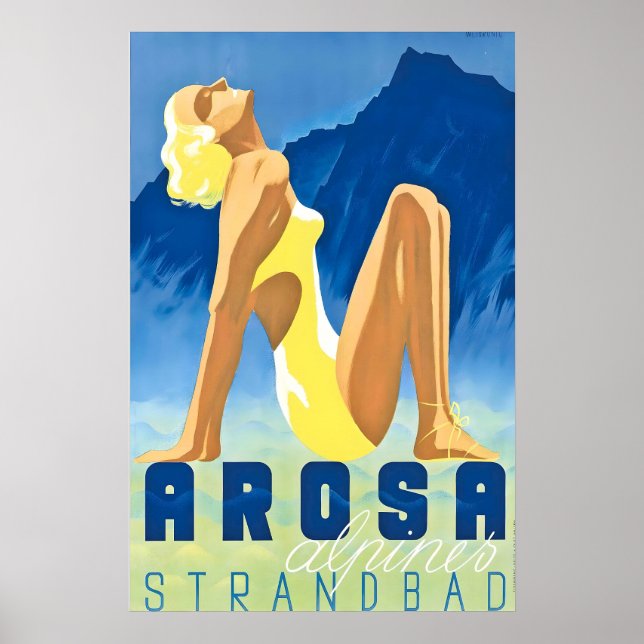 Arosa Graubünden Switzerland Vintage Travel Poster (Devant)