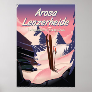 Arosa Lenzerheide,Suisse affiche de ski.