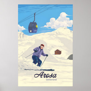 Arosa Suisse Station de Ski Affiche de Voyage
