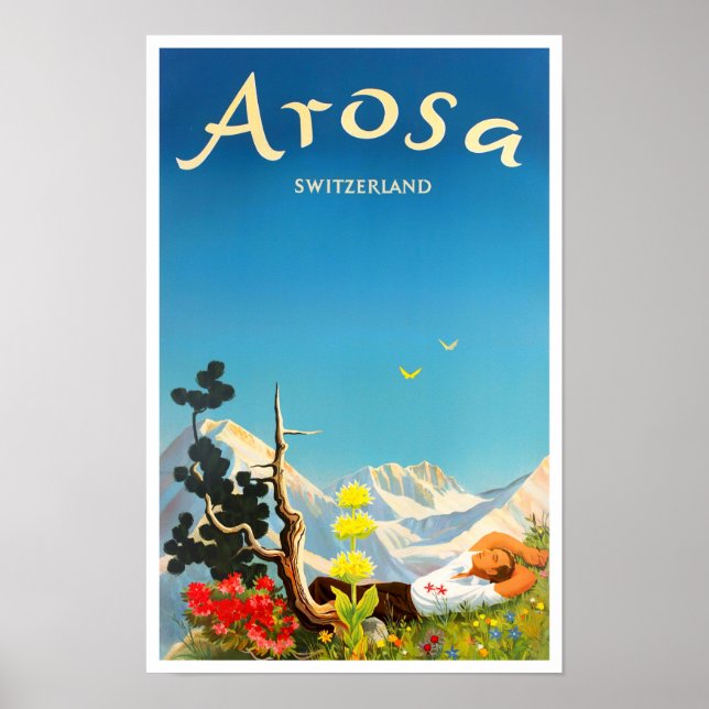 Arosa Suisse vintage travel Poster (Devant)