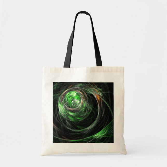 Around the World Green Abstract Art Tote Bag (Devant)