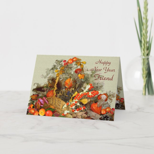 ARRANGEMENT DE L'AUTOMNE ~ Carte Nouvel An (Ami) (Devant)
