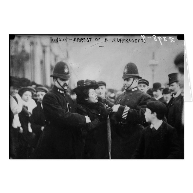 Arrestation d'une Suffragette à Londres Angleterre (Devant horizontal)