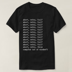 Arrêt, nouvelle tentative, le T-shirt des hommes