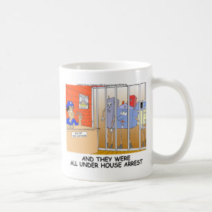 Arrêté à la maison Mugs drôles de police T-shirts