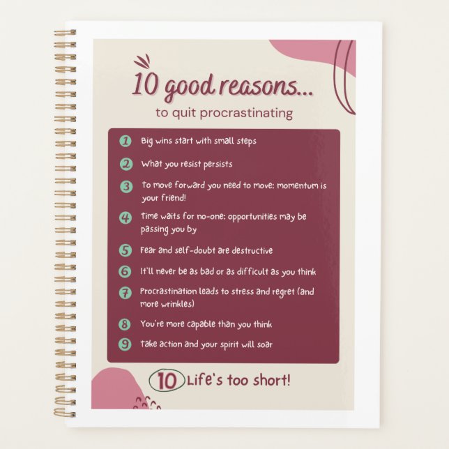 Arrêter de procrastiner le planificateur quotidien (Devant)