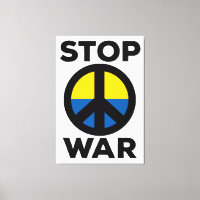 Arrêter la guerre Drapeau de l'Ukraine toile Impri