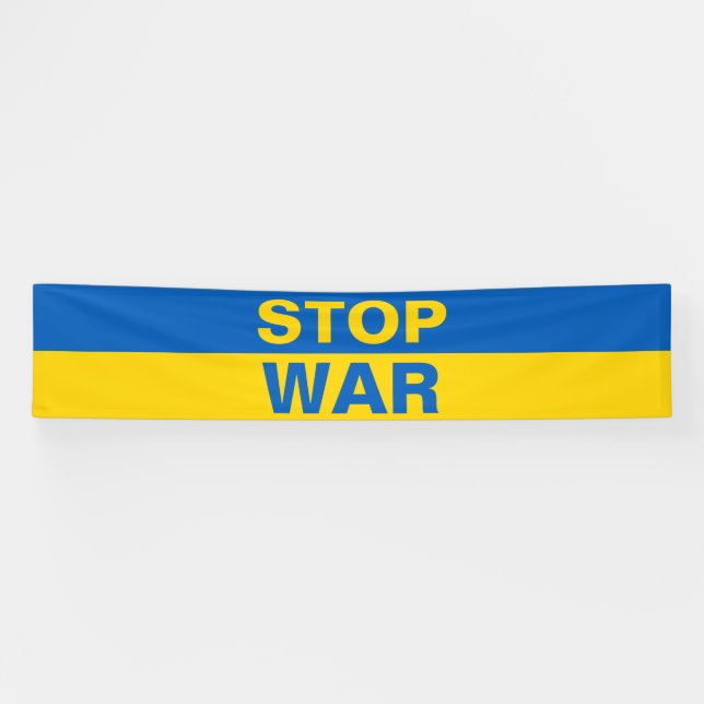 Arrêter la guerre Ukraine bannière ukrainienne (Horizontal)