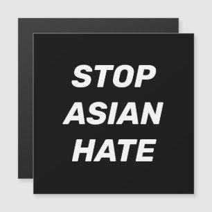 Arrêter la haine asiatique, noir blanc aimant