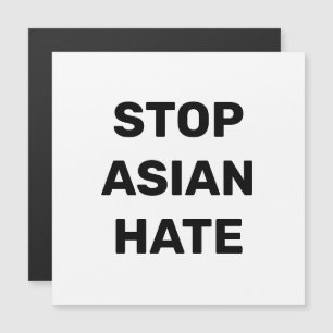 Arrêter la haine asiatique, noir blanc aimant