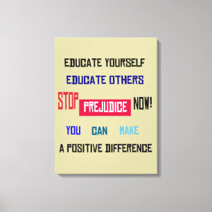 Arrêter les préjugés Toile enveloppée