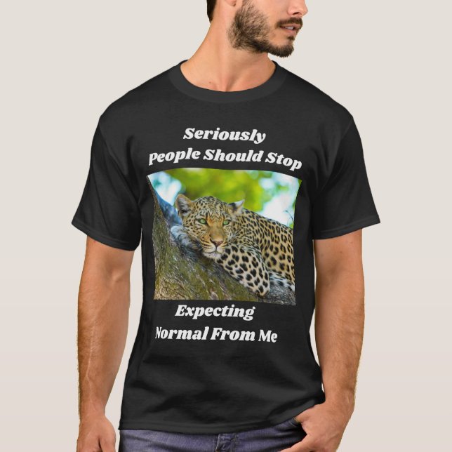 Arrêtez D'Attendre Normal De Moi T-Shirt Amusant (Devant)