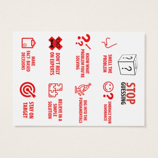 Arrêtez de deviner la carte de poche, 2,5 pouces x (Dos)