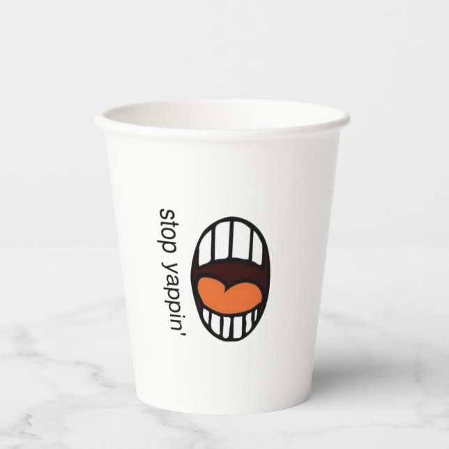 " Arrêtez de japper " / gobelet en papier (Recto)