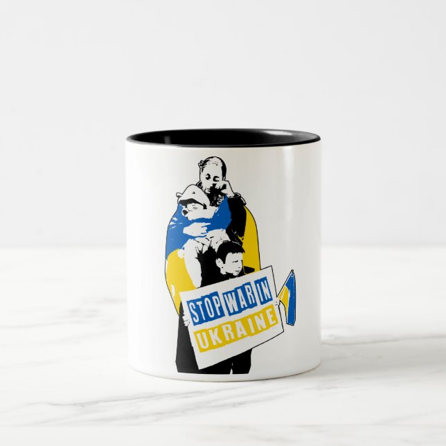 Arrêtez La Guerre En Ukraine, La Mug À Deux Tons D (Centre)