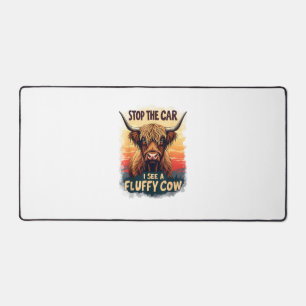 Arrêtez La Voiture Je Vois Fluffy Cow Retro Highla