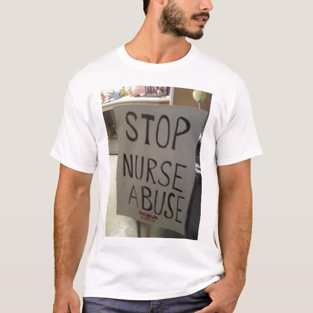 Arrêtez le T-shirt d'abus d'infirmière (Devant)