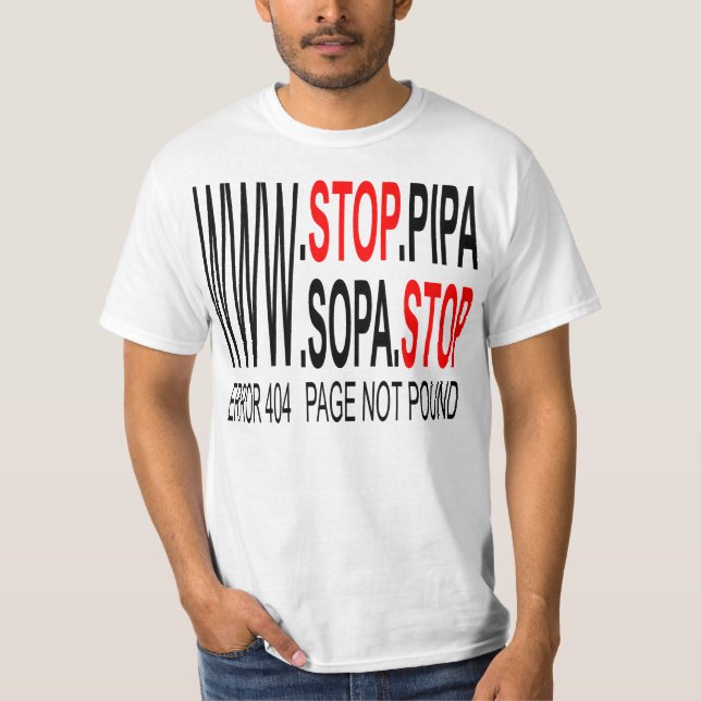Arrêtez le T-shirt de SOPA et de PIPA (Devant)