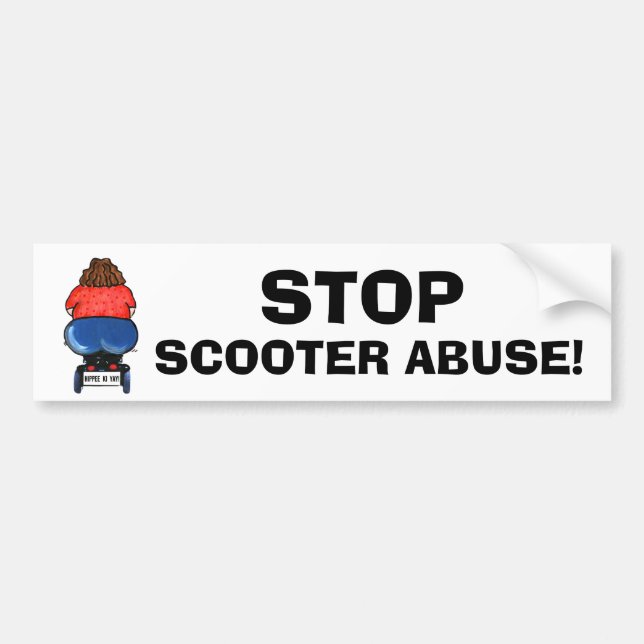 ARRÊTEZ LES ABUS DE SCOOTER ! Stickers pare-chocs (Devant)