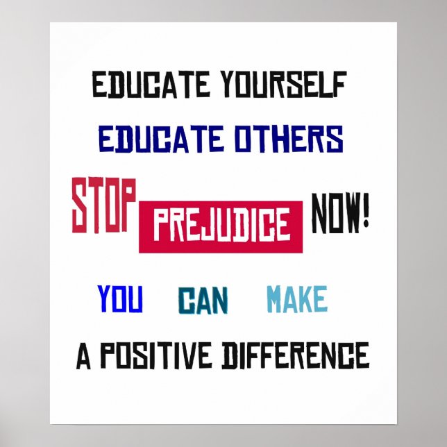 Arrêtez les préjugés maintenant ! Affiche (Devant)