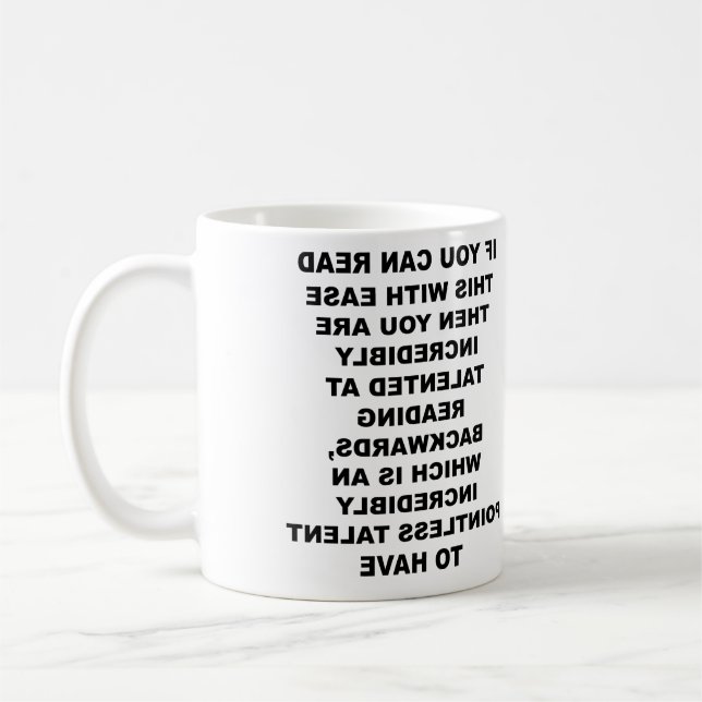 Arrière Compétence drôle Mug (Gauche)
