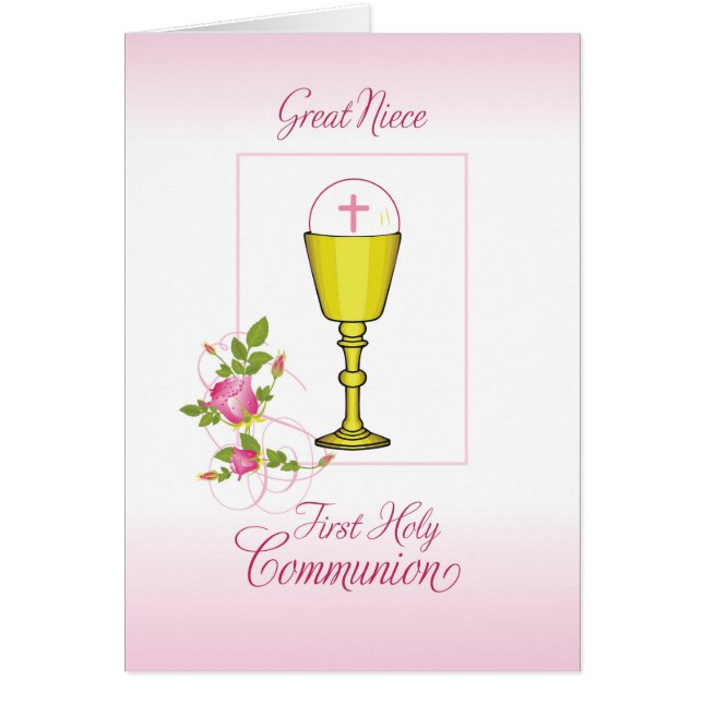 Arrière-petite-nièce rose Première Communion, Cali (Devant)