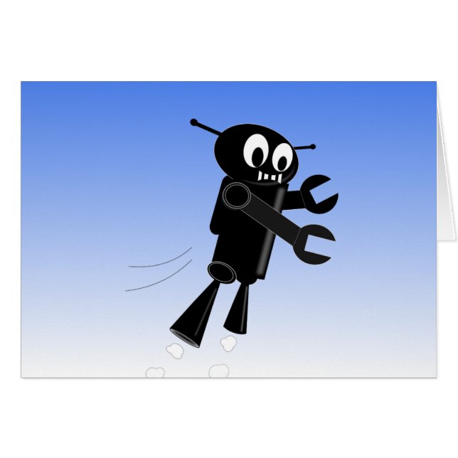 Arrière - plan Black Flying Robot Blue Sky (Devant horizontal)