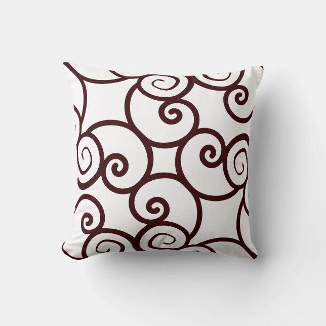 arrière - plan blanc Brown et coussin motif abstra (Recto)