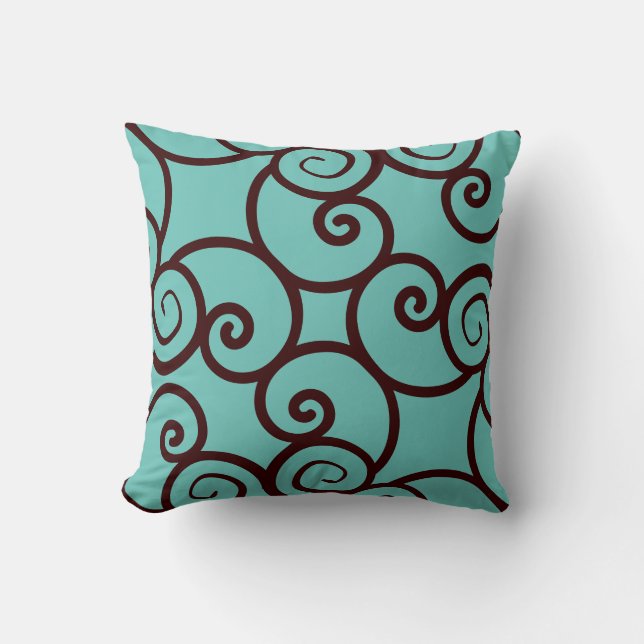 arrière - plan bleu et coussin motif abstrait marr (Recto)
